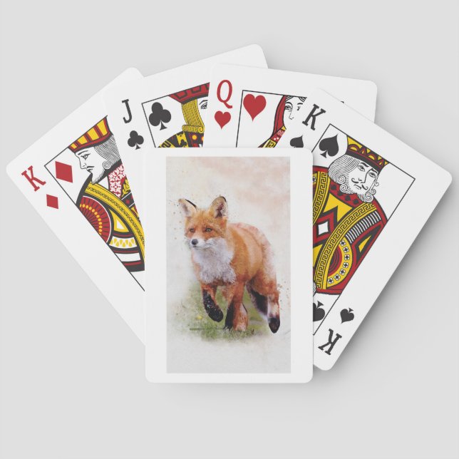 Röda rävspel - vildlevande vattendjur casinokort (Baksidan)