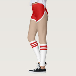 Röda Retro bubblar flickan Leggings