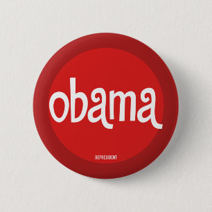Röda Retro Obama knäppas Knapp