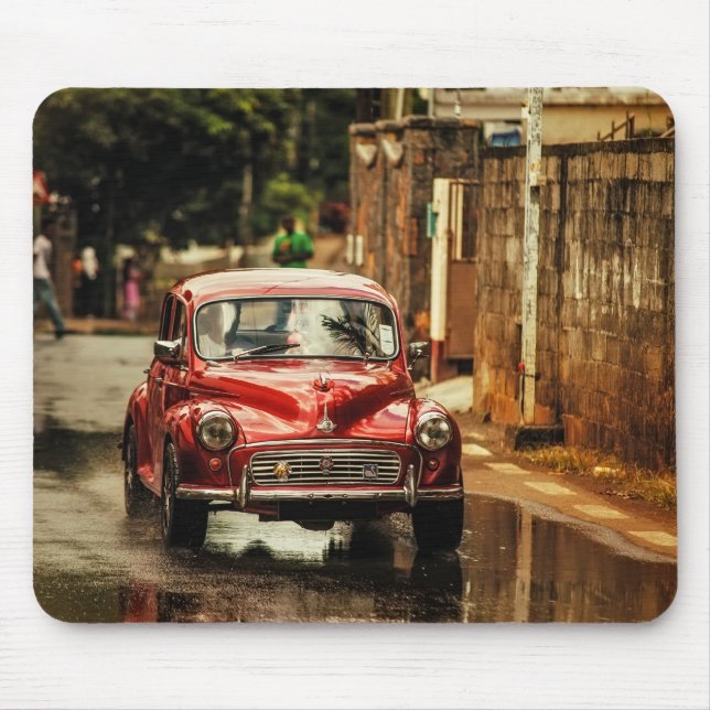 Röda RetroMobile. Morris minderårig Musmatta (Framsidan)
