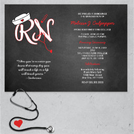 RÖDA RN-examensceremoni för sjuksköterskor pinning Inbjudningar