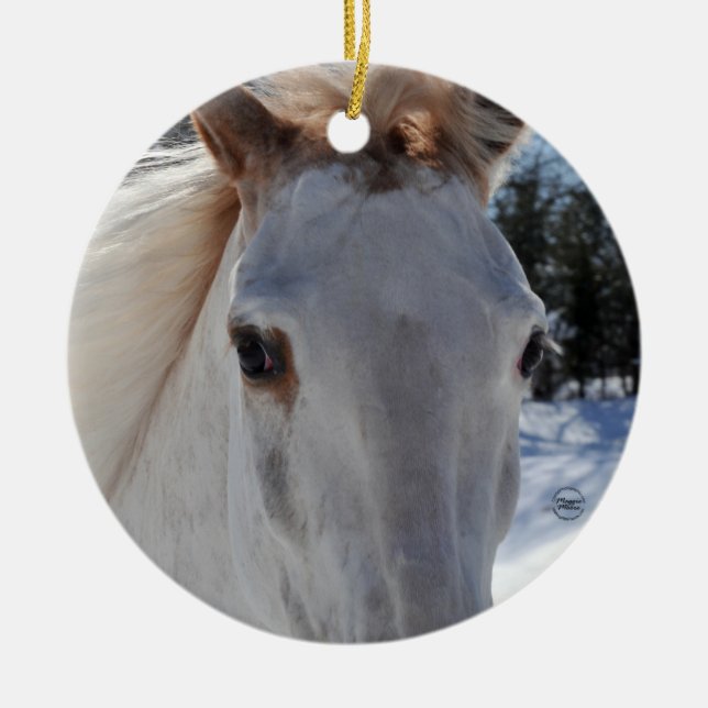 Röda Roan hästögon Julgransprydnad Keramik (Framsidan)