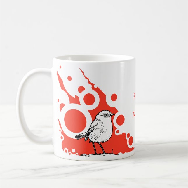 Röda Robin Kaffemugg (Vänster)