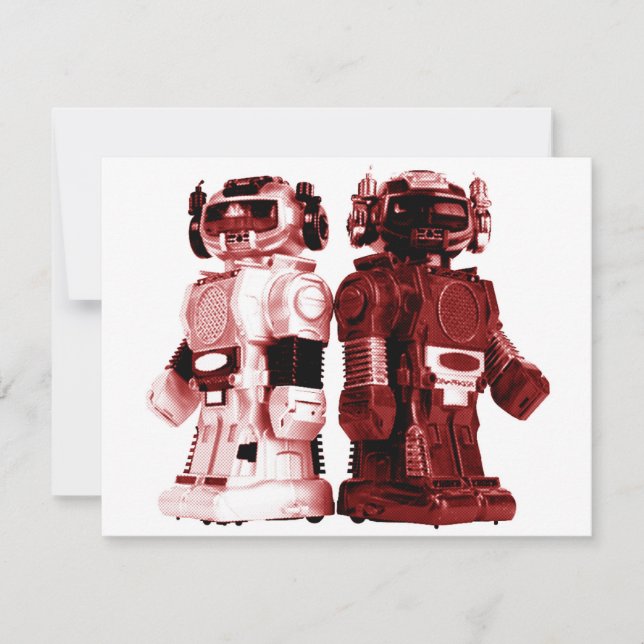 röda robotar inbjudan  (Framsida)