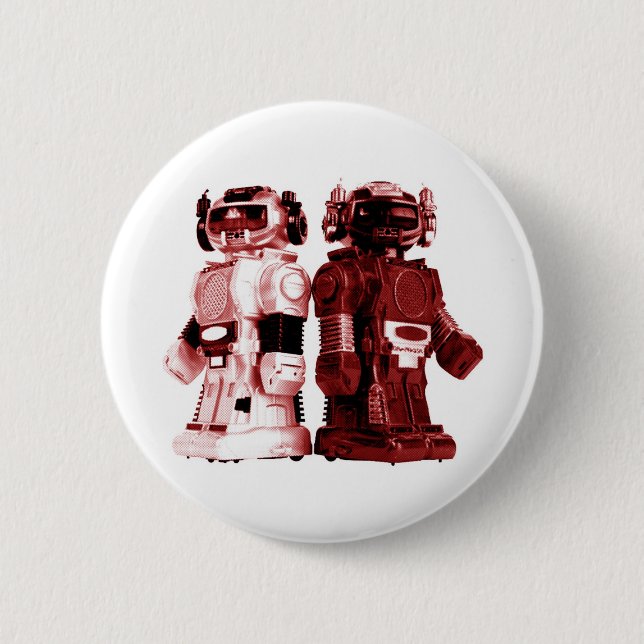 röda robotar knäppas knapp (Framsida)