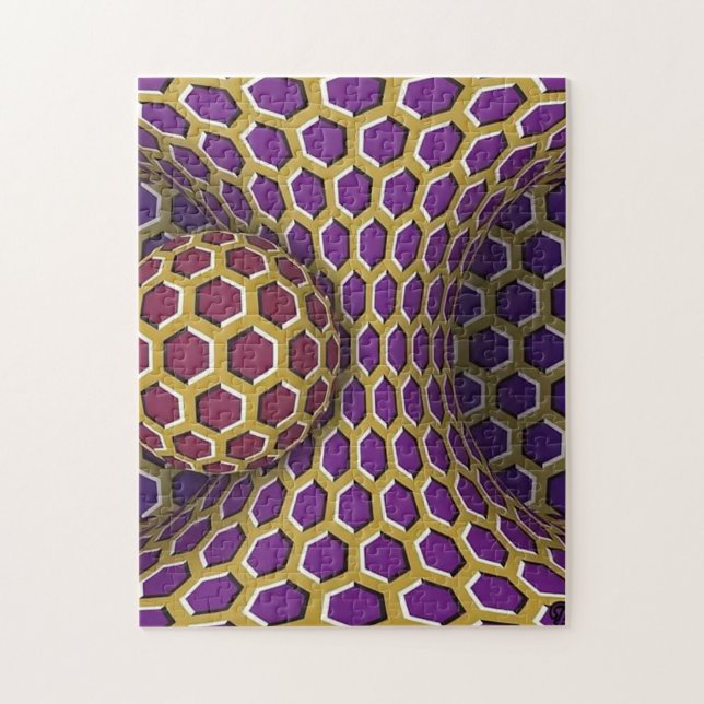 Röda rödrör och Sphere Optical Illusion Challengin Pussel (Vertikal)