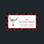 Röda, roliga renar, modern helgdag adressetikett<br><div class="desc">Modern rött,  rolig renare. Modern och attraktiv professionell med contemporary pekdon. En liten elegans och stil.Anpassa med din monograminformation till att börja med,  namn och adress.</div>