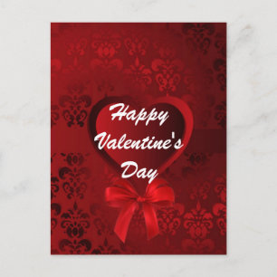 Röda romantiska Valentineser i kärlek Helg Vykort