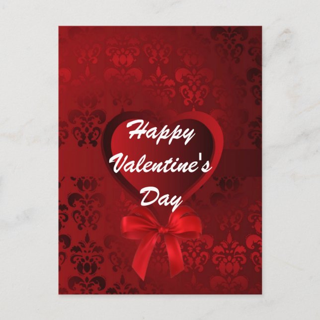 Röda romantiska Valentineser i kärlek Helg Vykort (Framsida)