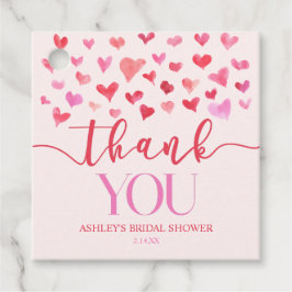 Röda Rosa Hjärtan Bröllopsdusch Gåvor Etiketter