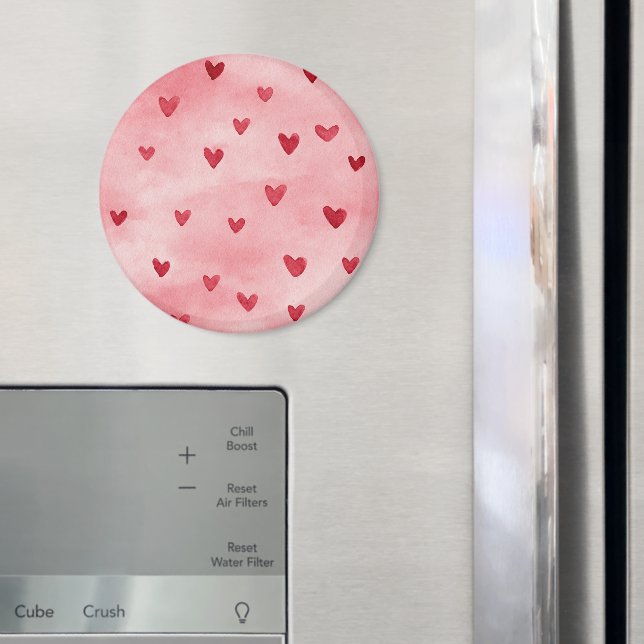 Röda Rosa Hjärtan Kärlek   Magnet (In Situ (Fridge))