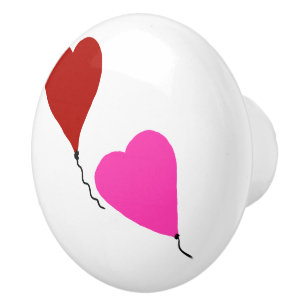 Röda Rosa Hjärtballonger Knopp