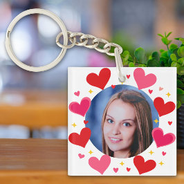 Röda Rosa Kärlekshjärtan Anpassad Foto Personlig
