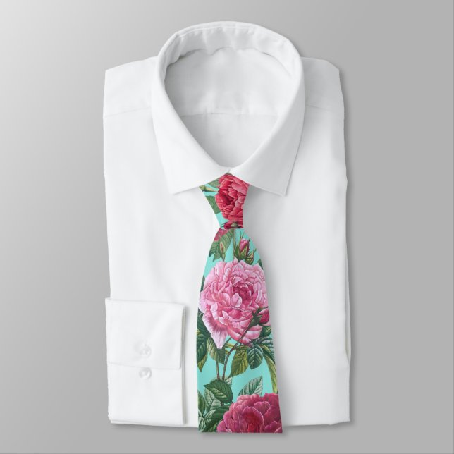 Röda, Rosa och Magenta Ro Blommor med Grönt Löv Slips (Bunden)