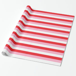 Röda, rosa- och vitrandar presentpapper
