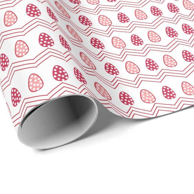 Röda Rosa Påskägg Påskmönster Presentpapper (Rullad Hörn)