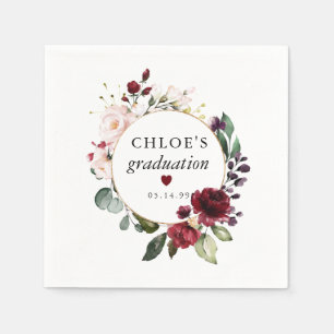 Röda Rosa ros-Blommigten Studenten Pappersservett
