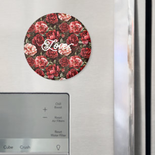 Röda Rosa Rosblommor Magnet