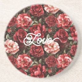 Röda Rosa Rosblommor Underlägg