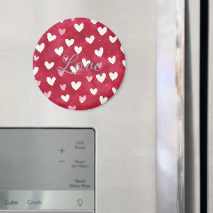 Röda Rosa Vita Hjärtan Magnet
