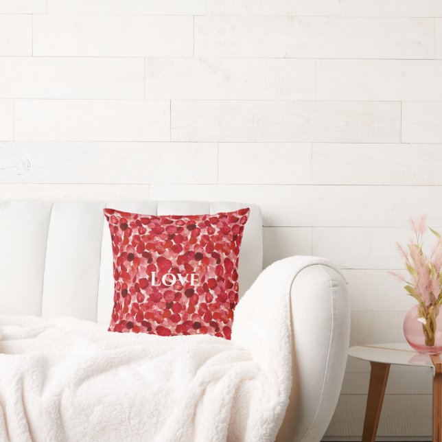 Röda Rosblad Blommig Kudde (Soffa)