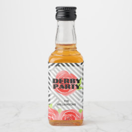 Röda Roser Randiga Derbyfest Mini Spritflaskor Etikett