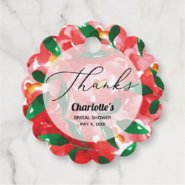 Röda Roser Tack Vågiga Gåvor Etiketter