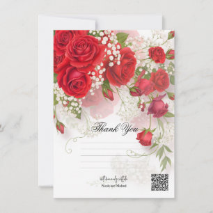 Röda Rosor & Babys Brud Elegant Blommig Bröllop Inbjudningar
