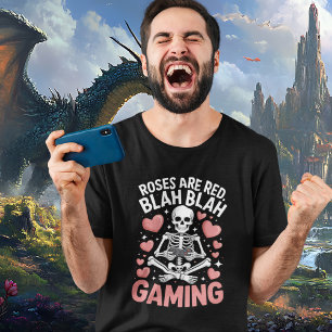 Röda Rosor Blah Gaming Anti Valentines Day T Shirt