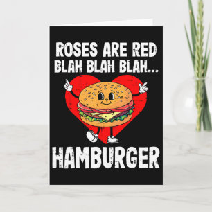 Röda rosor Blah Rolig Alla hjärtans dag Hamburger  Kort