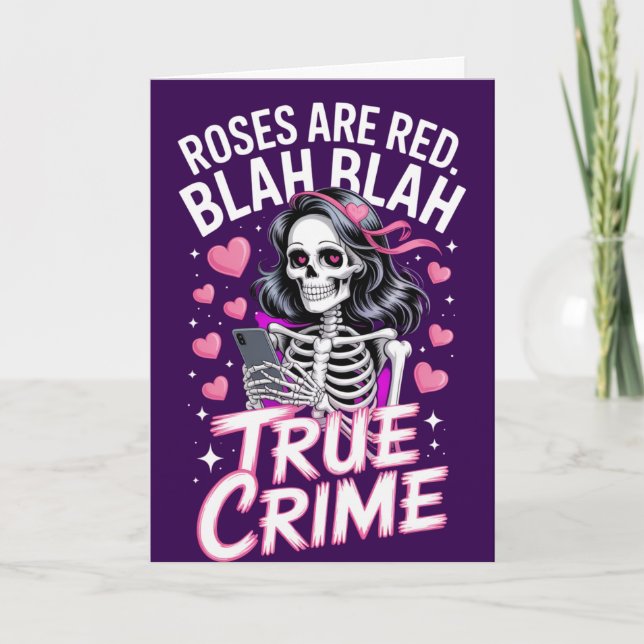 Röda Rosor Blah True Crime Anti Valentinskort Kort (Framsida)