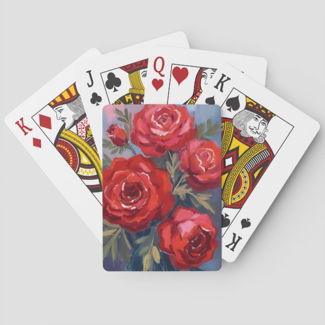 Röda Rosor | Blommålning i akvarell Casinokort (Baksidan)