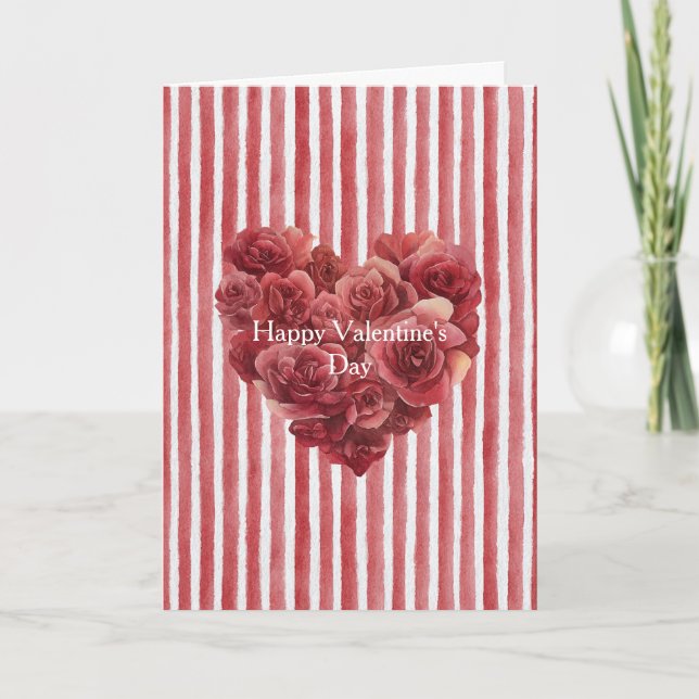 Röda Rosor Blommig Hjärtans Kärlek   Kort (Framsida)