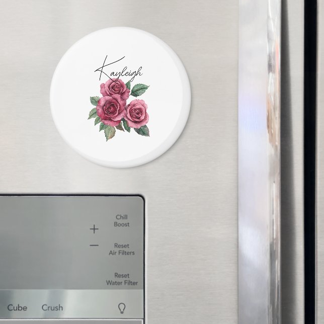 Röda Rosor Blommig Personlig Magnet (In Situ (Fridge))