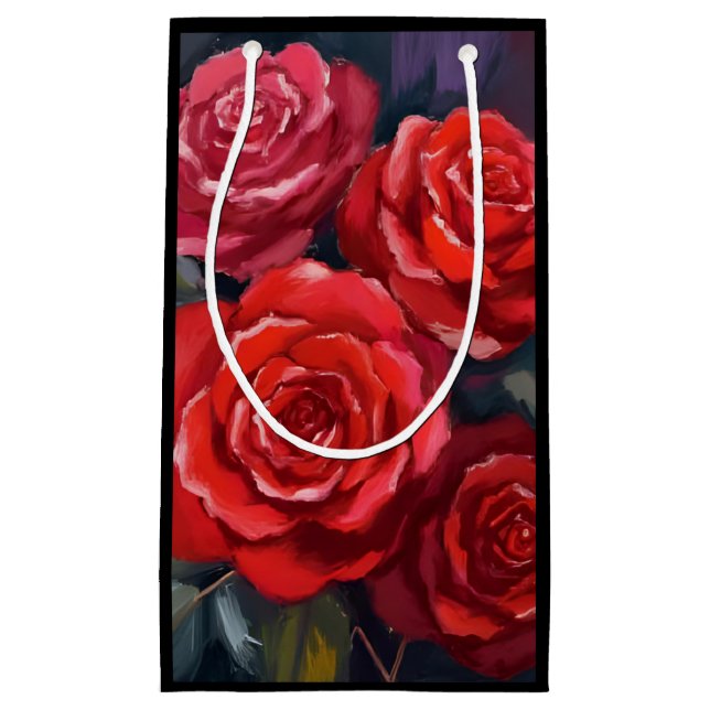 Röda rosor blomster vattenfärg målade blommor (Framsidan)