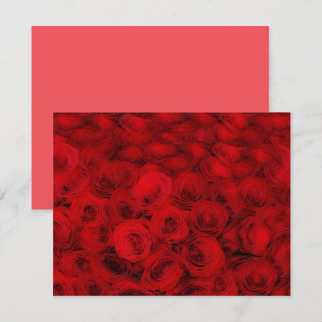 Röda rosor Blomsterkonst Bouquet Notkort Set Anteckningskort (Fram/baksida)