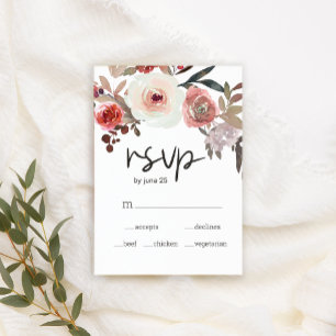 Röda Rosor Bröllop RSVP-kort OSA Kort
