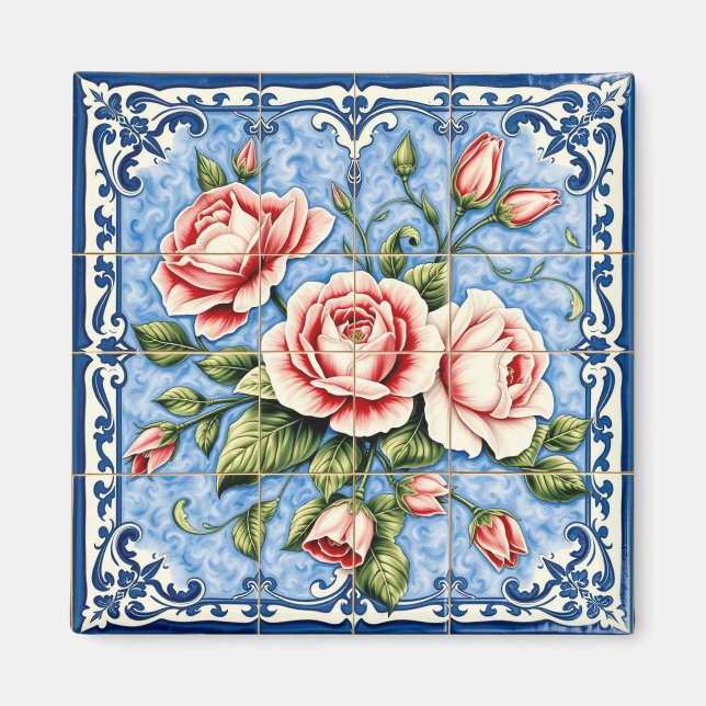 röda rosor från Lissabon magnet (Framsidan)