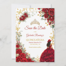 Röda rosor Gyldene fjärilar Quinceañera