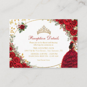 Röda rosor Gyllene fjärilar Quinceañera Tilläggskort