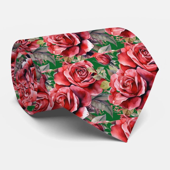 Röda Rosor Klassisk Formell Nacke Slip Slips (Rullad)