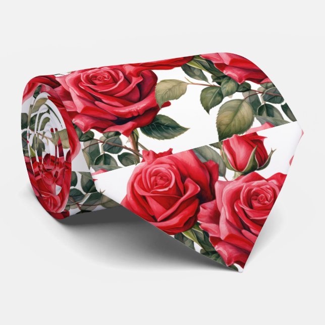 Röda Rosor Klassisk Formell Nacke Slip Slips (Rullad)