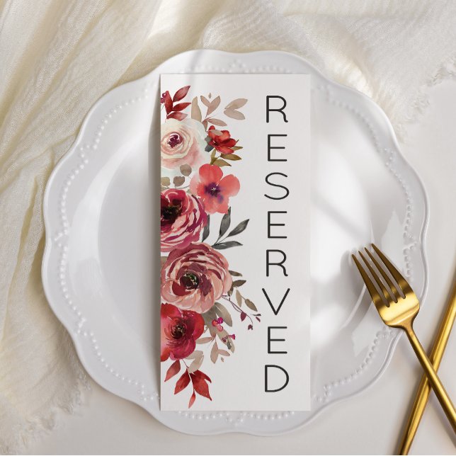 Röda Rosor med Blush Färg Reserverade Platser Meny (Skapare uppladdad)