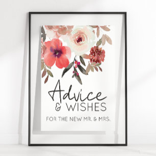 Röda Rosor med Skär Blush Eleganta Önskningar Poster