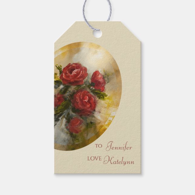 Röda Rosor Presentetikett (Framsidan)
