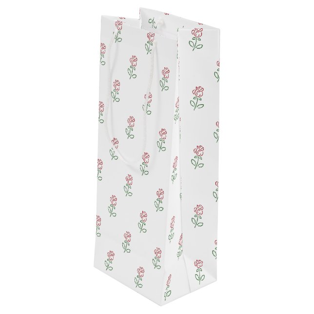 Röda rosor, Rosmönster, Blommor (Baksidan Vinklad)