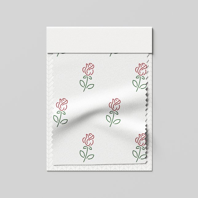 Röda rosor, Rosmönster, Blommor Tyg (Skapare uppladdad)