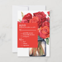 Röda Rosor RSVP-svarskort