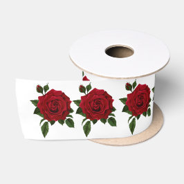 Röda Rosor Satinband