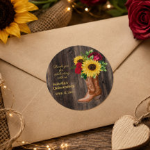 Röda rosor Solrosar Cowboystövlar Quinceanera